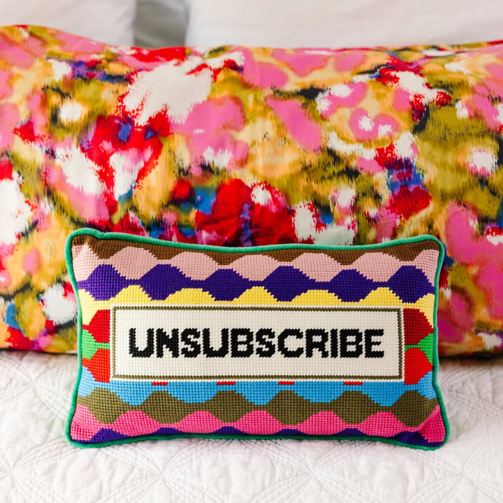 The Unsubscribe Needlepoint Pillow