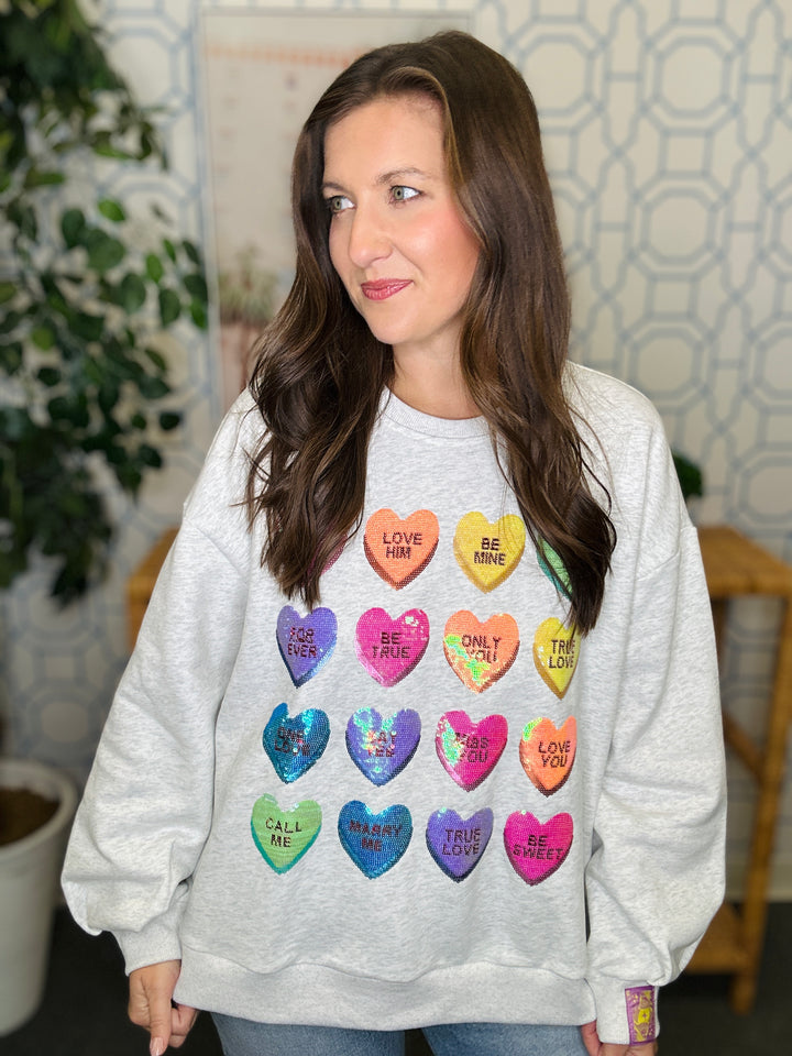 QOS Light Grey Sweetheart Sweatshirt