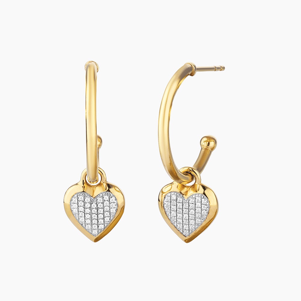 ES Protected Heart Hoop Earrings
