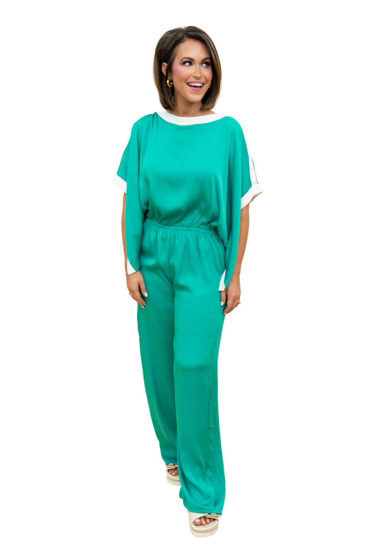 The Silk Contrast Jumpsuit - 3 Colors