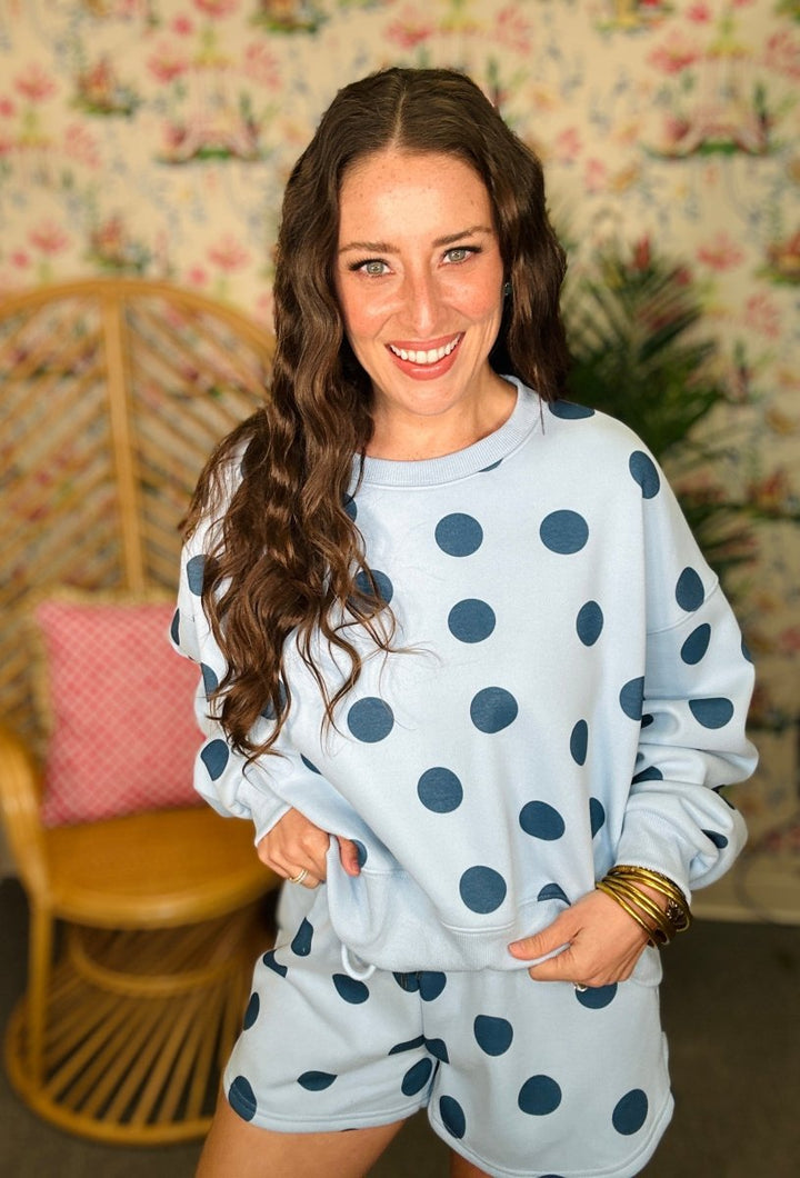 Blue Polka Dot Short