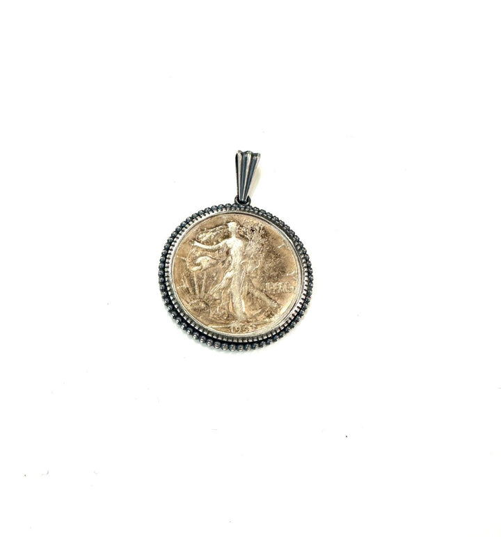 German Silver Half Dollar Pendant