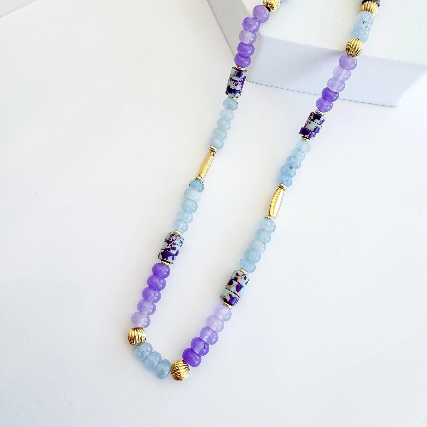 The Lavenders Tile Gemstone Necklace