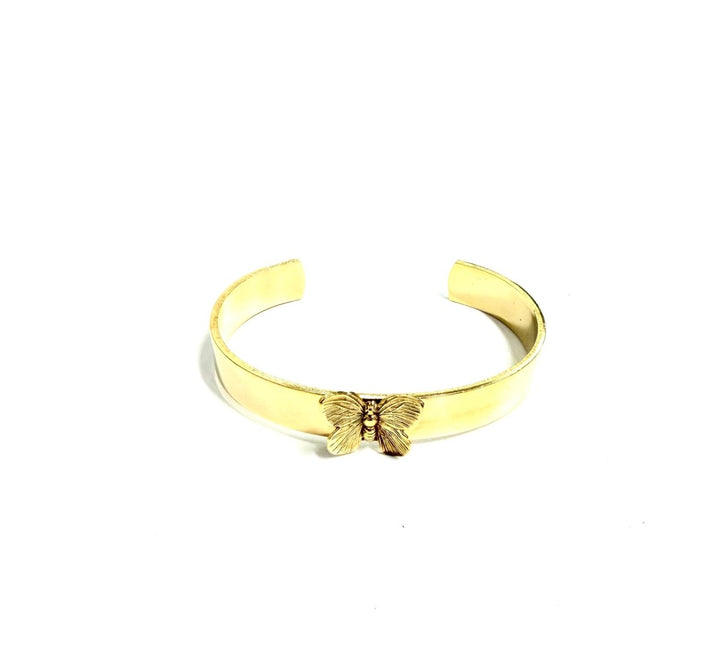 Yochi Gold Cuff With Little Butterfly
