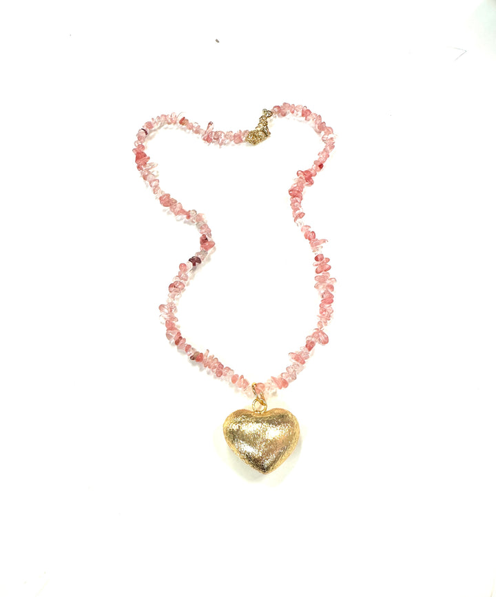 Rose Quartz Heart Necklace