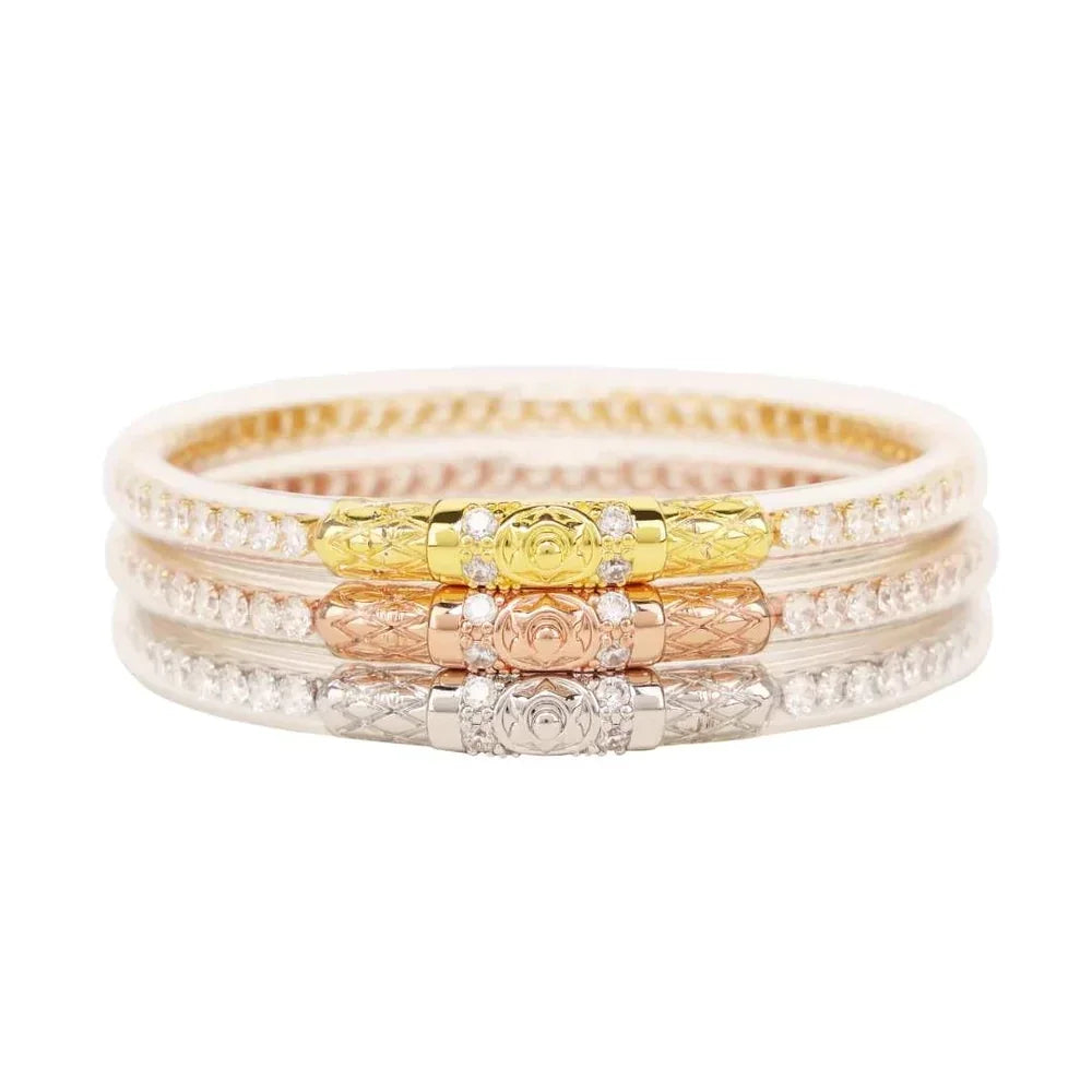 Clear Crystal Three Queens Budha Bangles