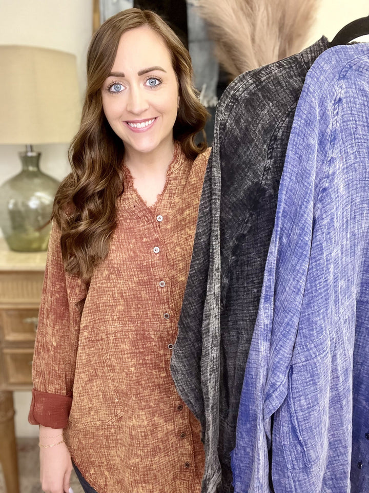 The Wrinkled Gauze Top-3 Colors