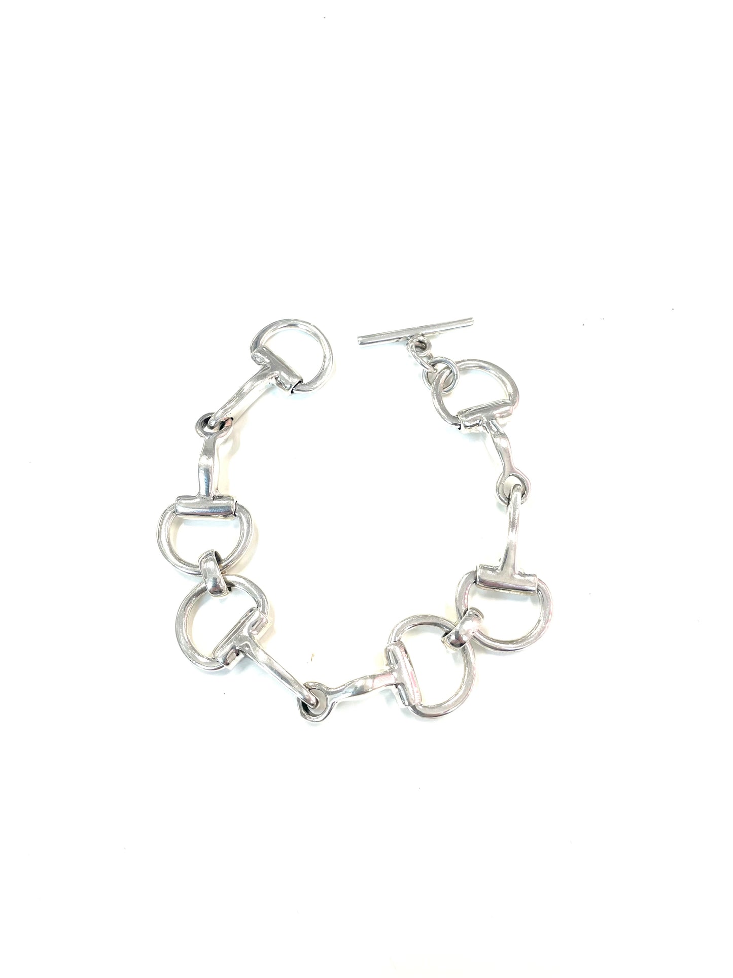 Sterling Silver Large Bit Link Bracelet
