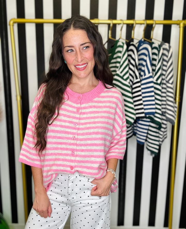 The Steal Striped Half Sleeve Cardigan in 6 Colors