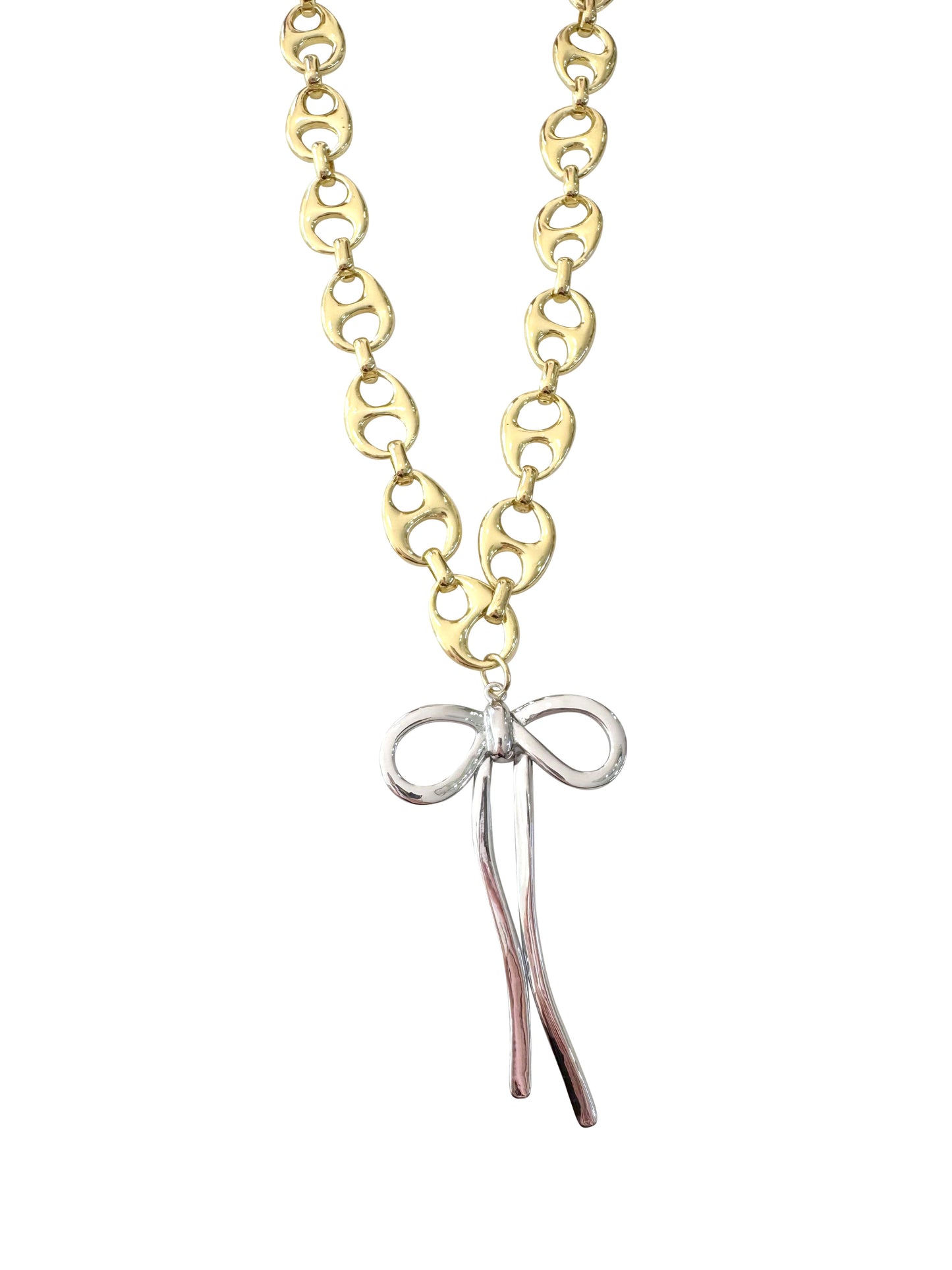 The Two Tone Bow Necklace