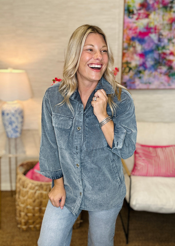 The Slate Cord Shacket