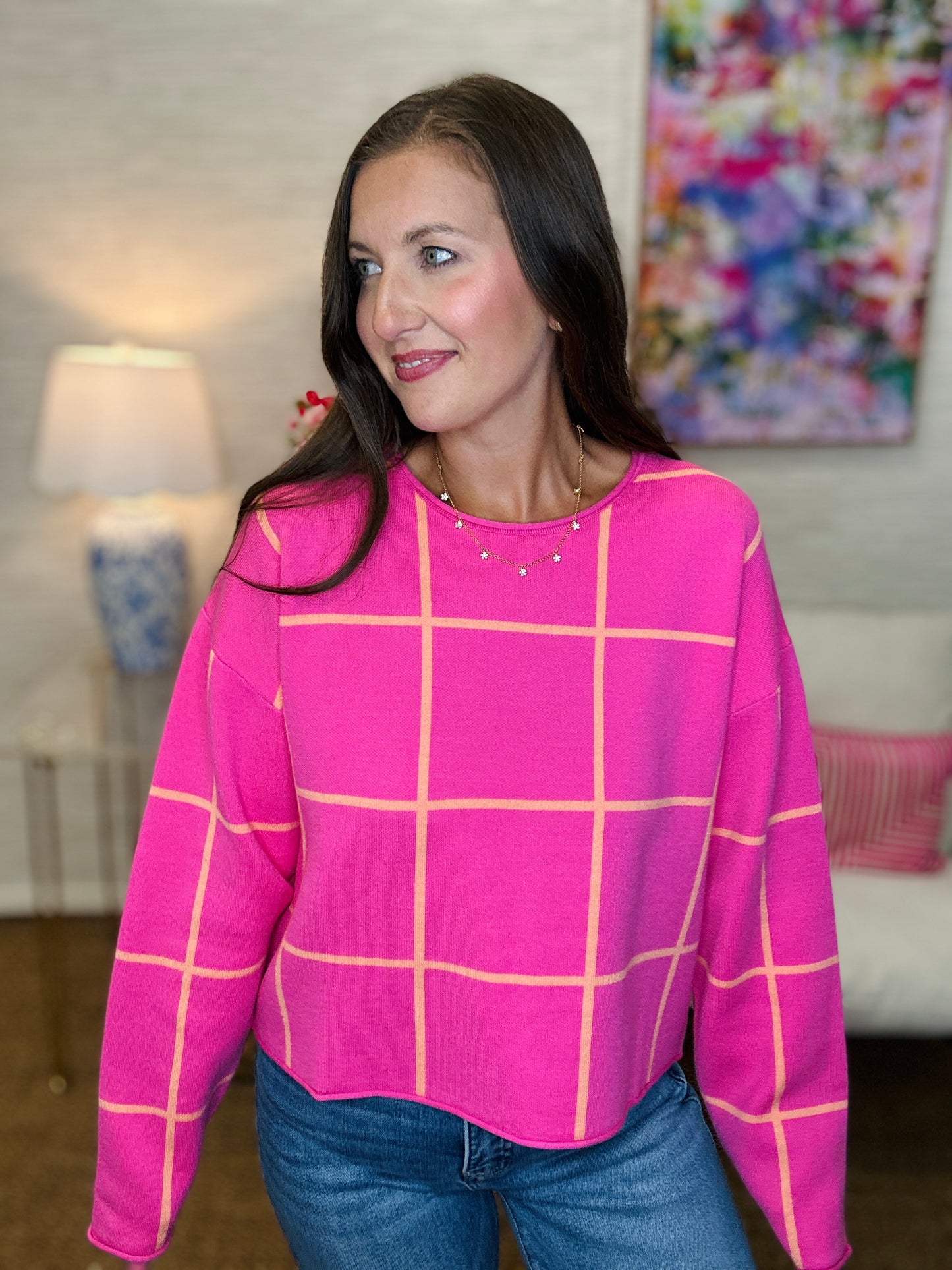 The Graph Sweater in Punch