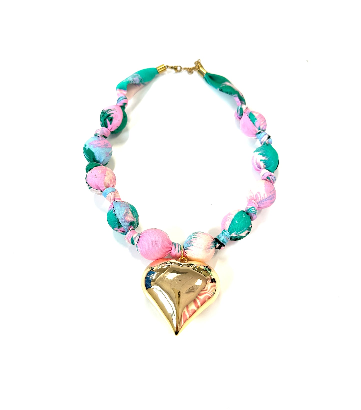Cotton Candy Chunky Heart Necklace