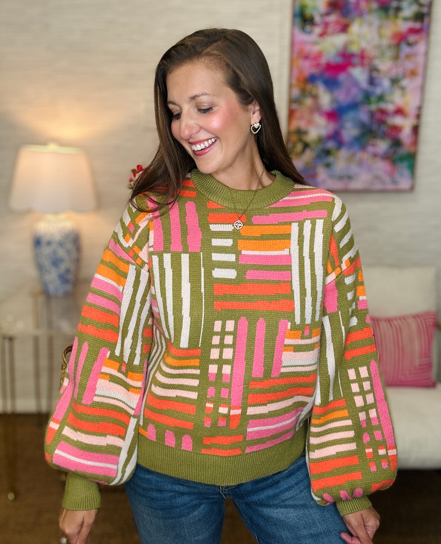 The Olive Retro Sweater