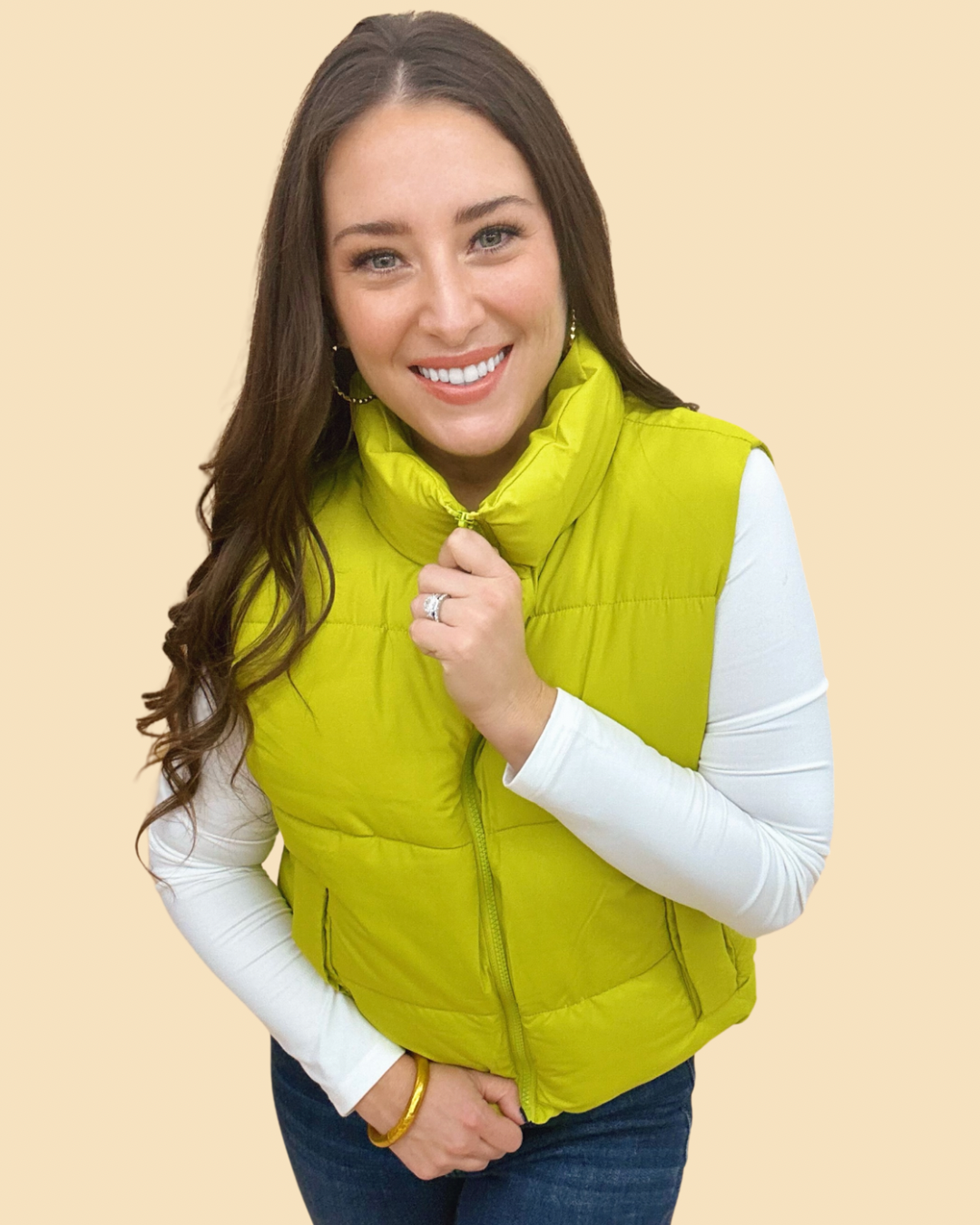 The Puff Vest in Avocado/AS
