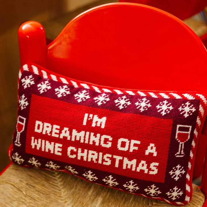The Dreaming of Wine Needlepoint Pillow