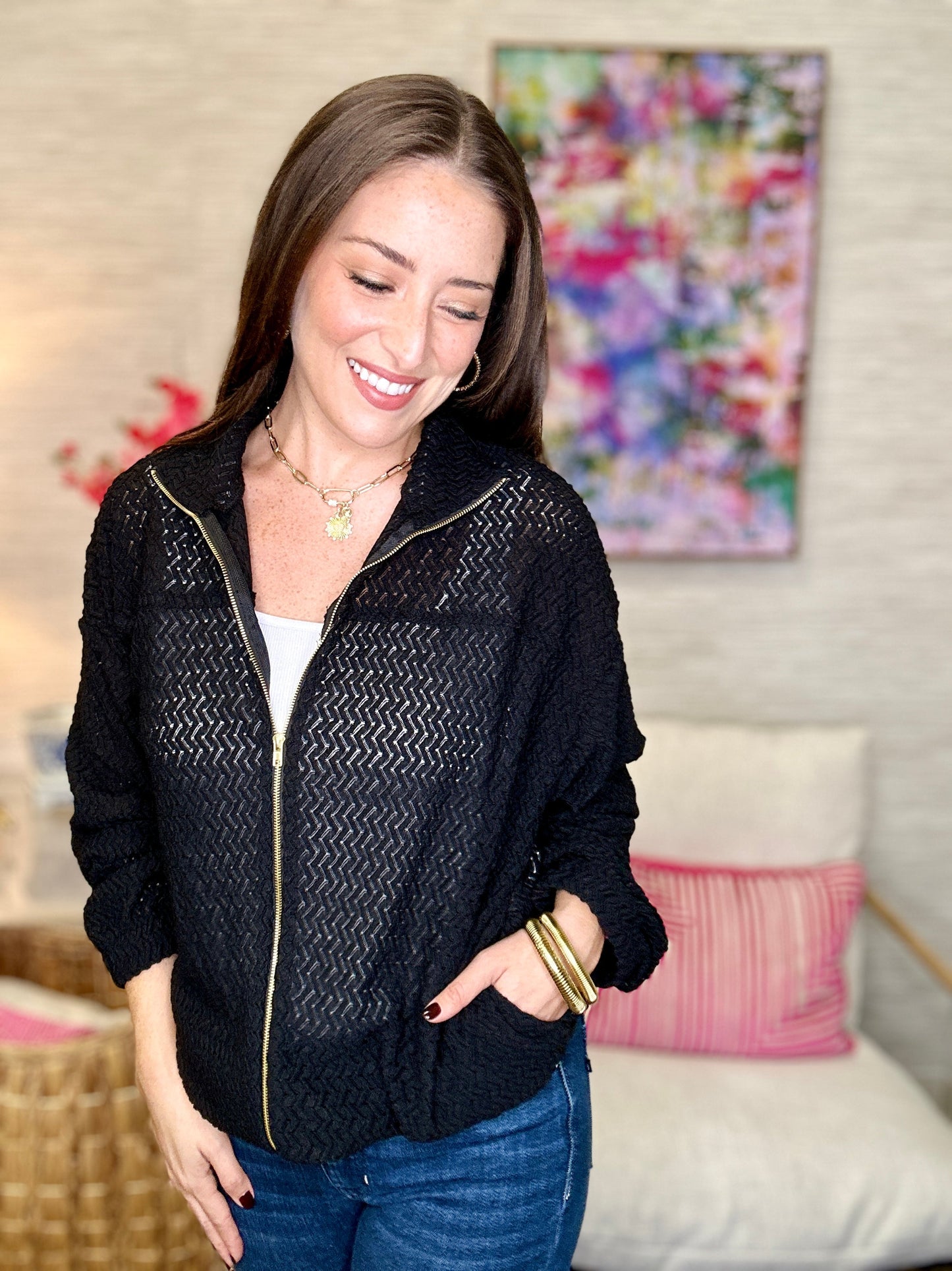 The Textured Jacket in 2 Colors/AS