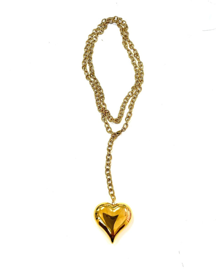 Waterproof Gold Heart Drop Necklace