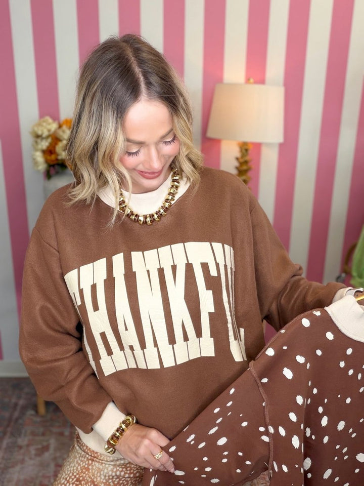 P&P THANKFUL 2-Sided Mock Sweatshirt