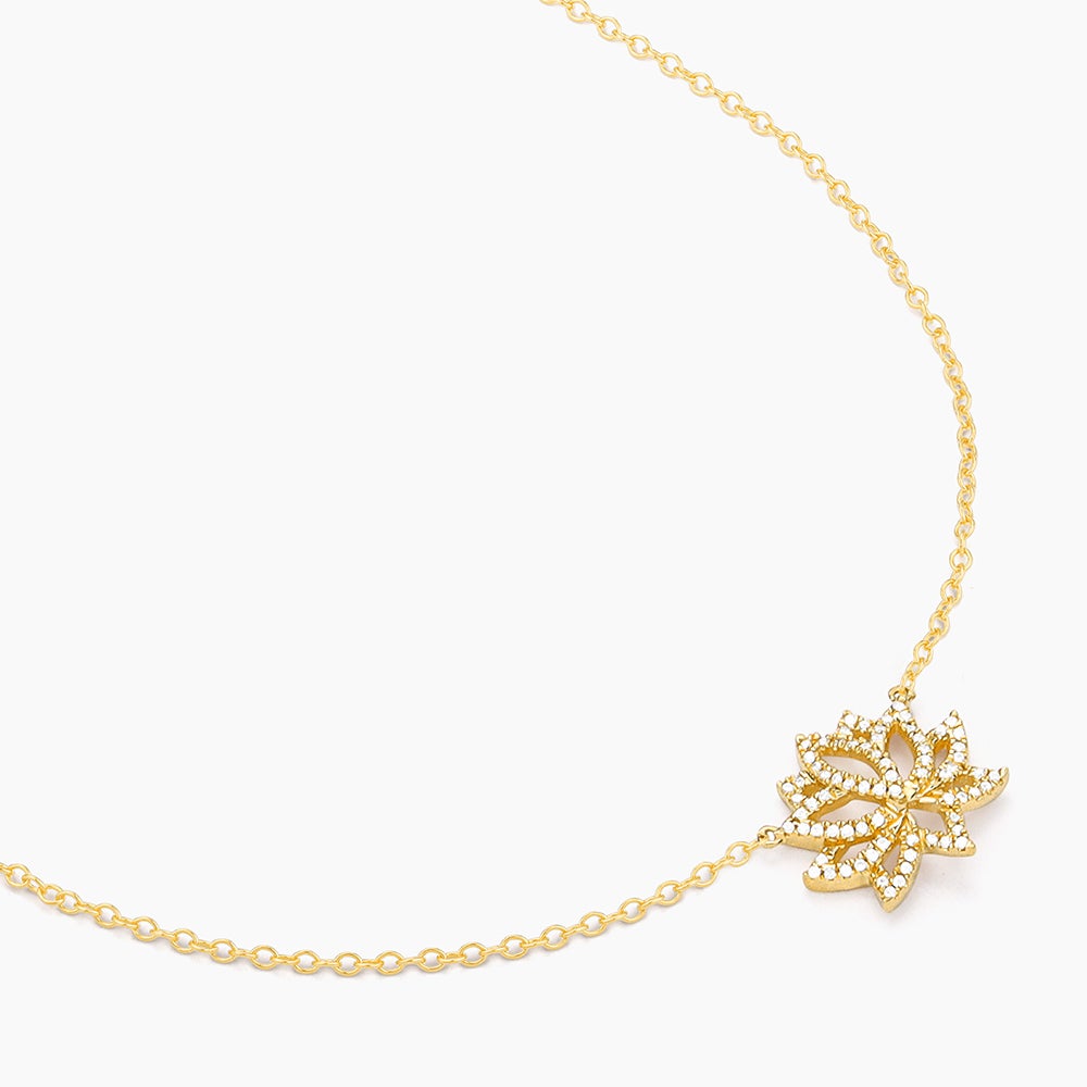 ES Blooming Lotus Pendant Necklace