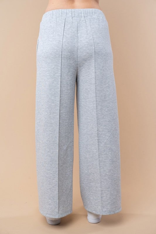 The Heathered Wide Pants-AS