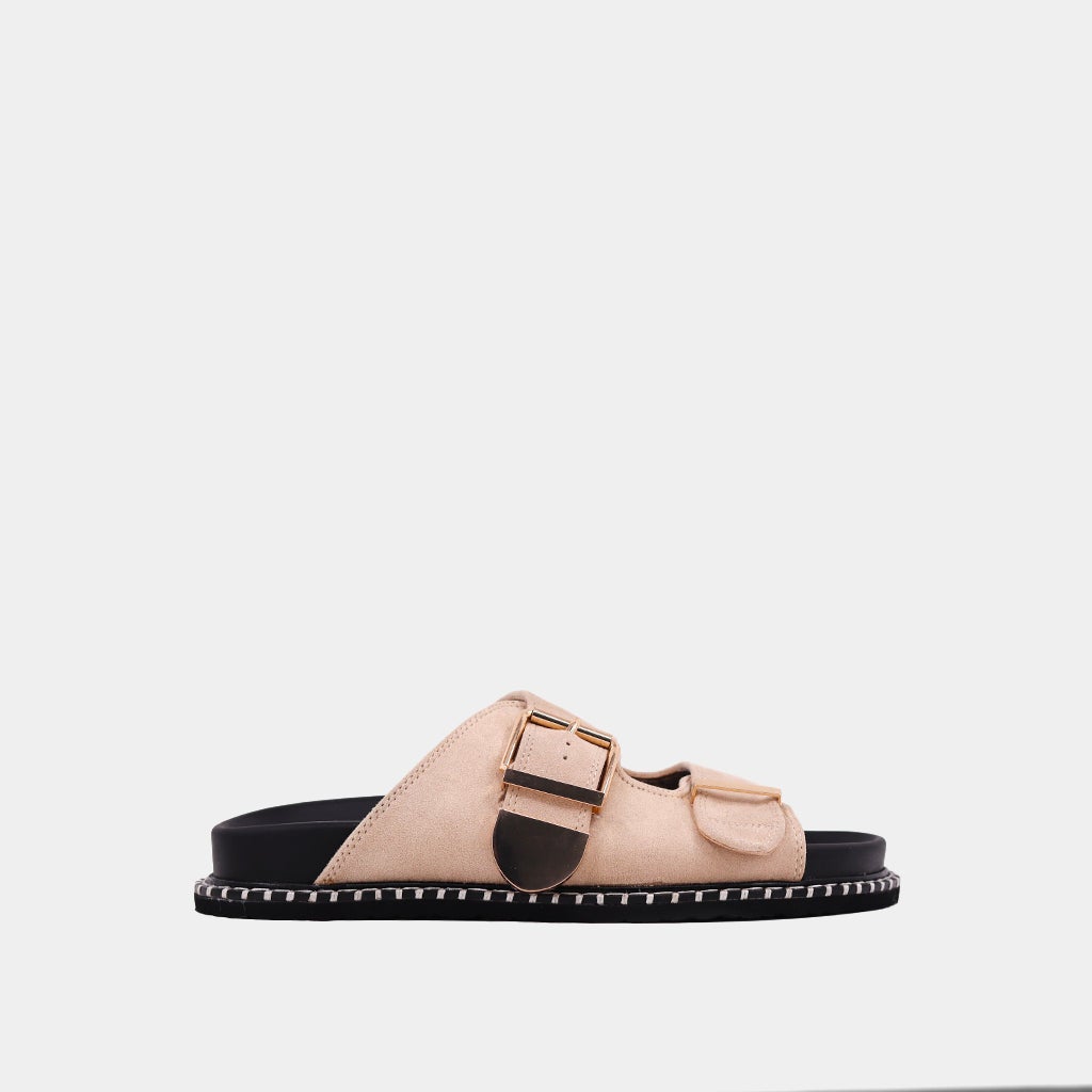 The Beige Suede Charlotte Sandals