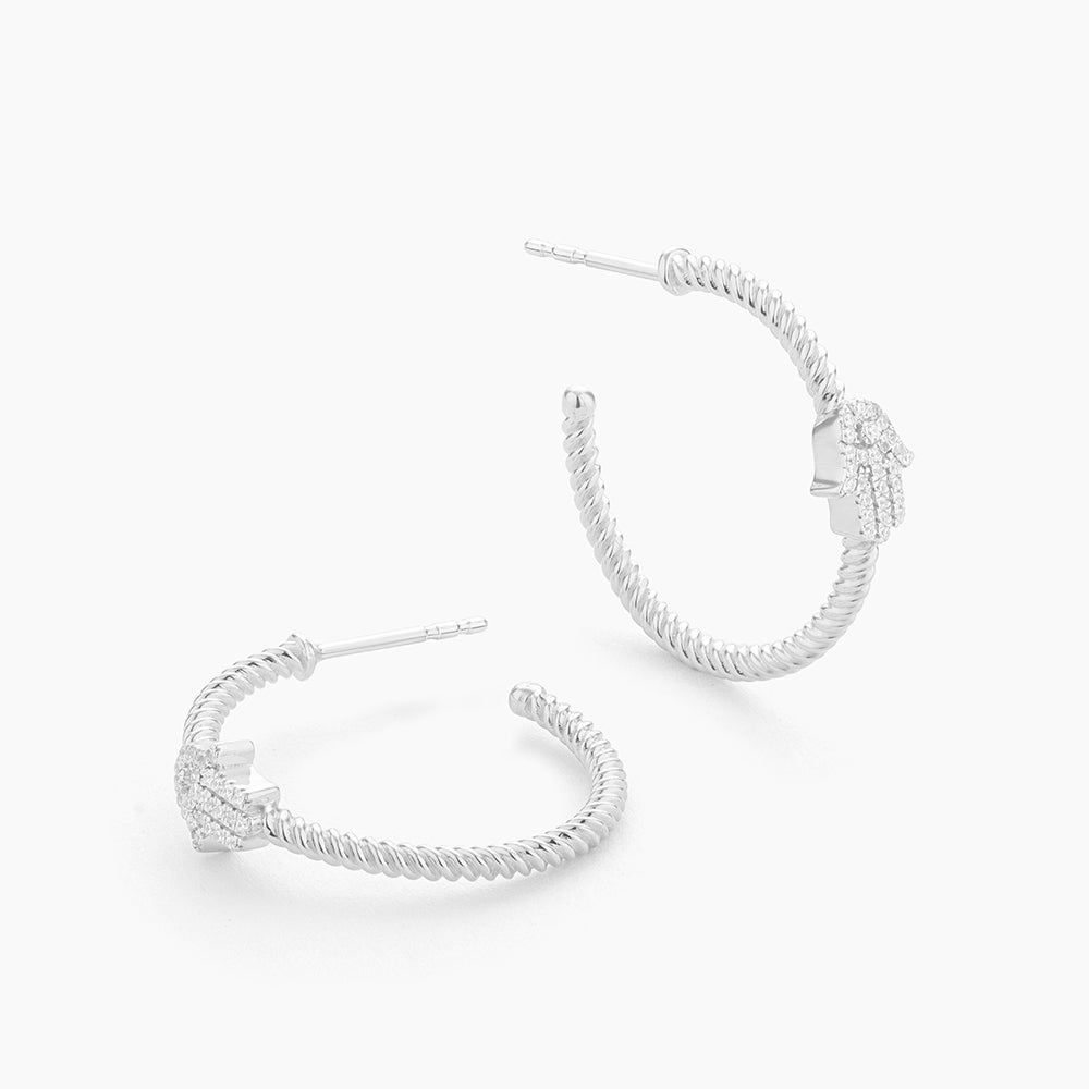 ES Hamsa Hoop Earrings