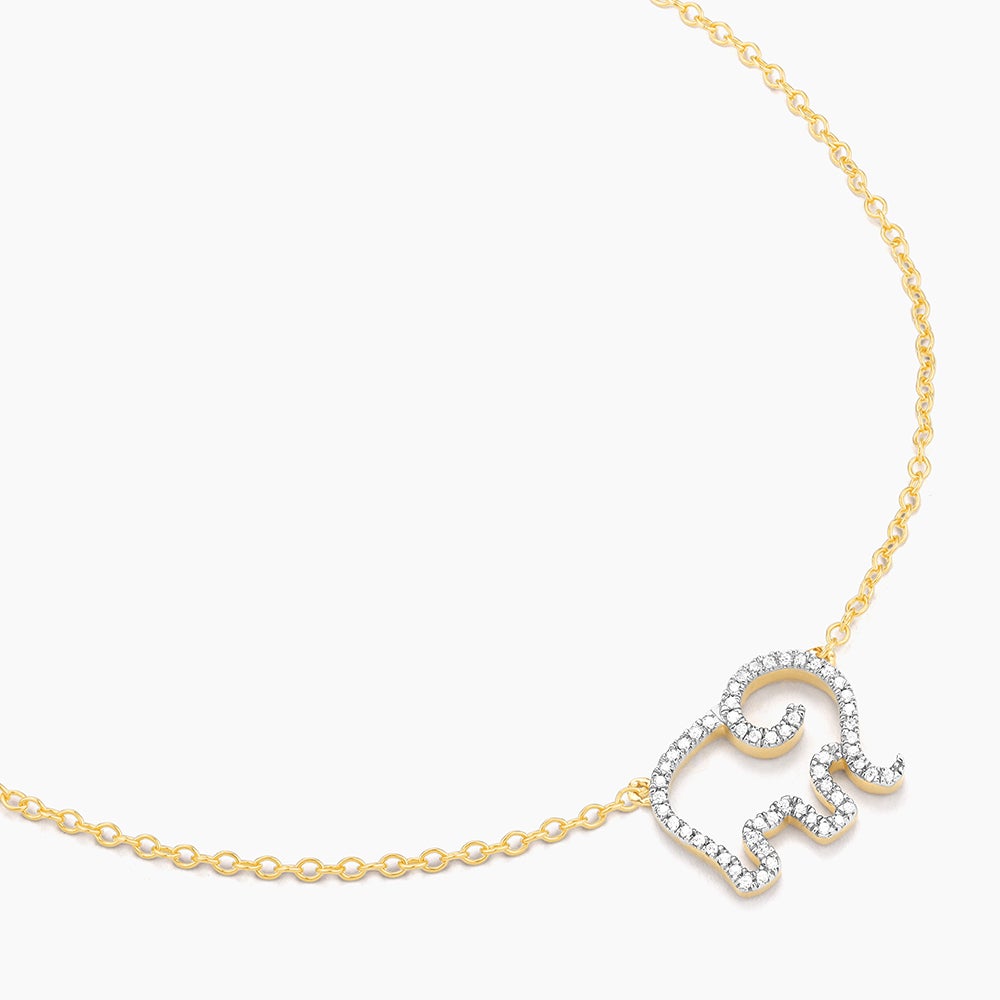 ES Elephant Mom Pendant Necklace