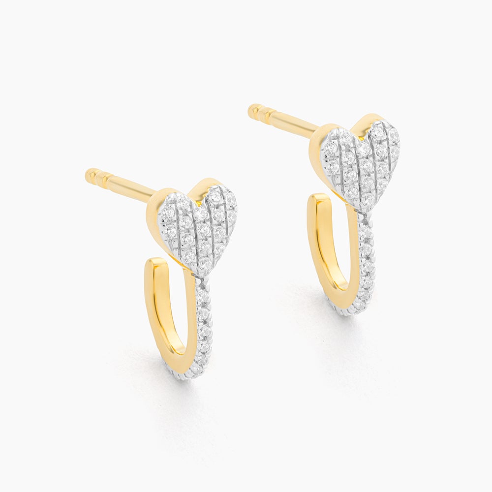 ES Mon Amie Ma Cherie Heart Stud Earrings