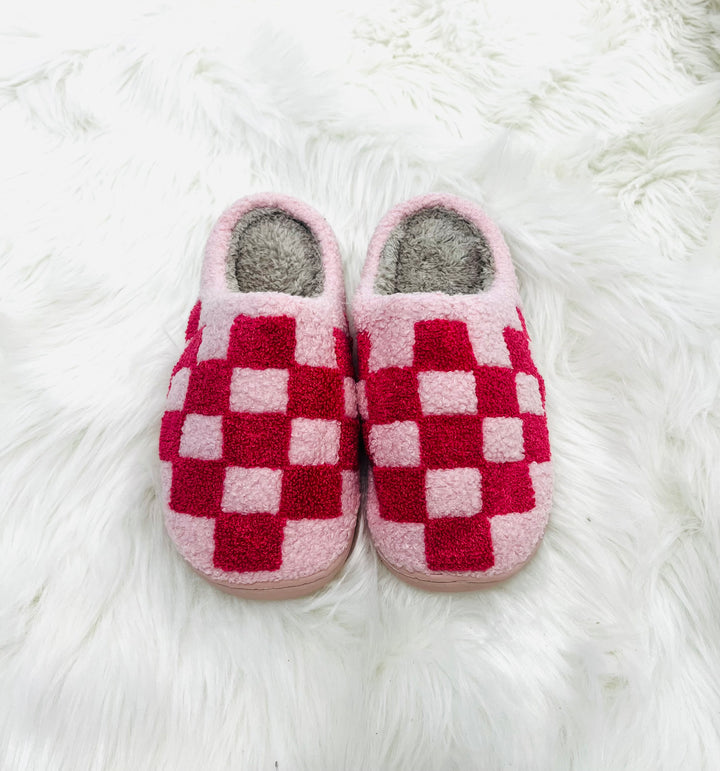 PF Doorbuster-Buckley Pink Check Slippers