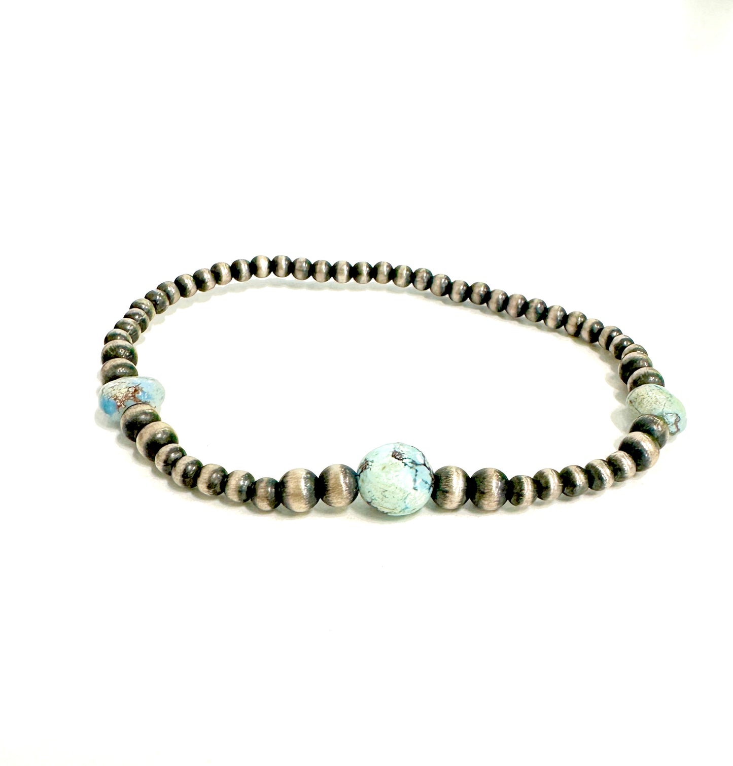 The Golden Hill Sterling Pearl and Turquoise Bracelet
