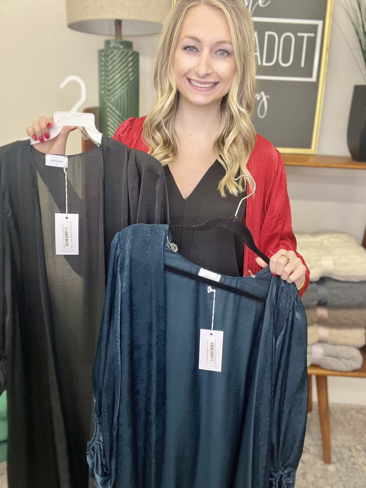 The Satin Bubble Sleeve Duster - 3 Colors