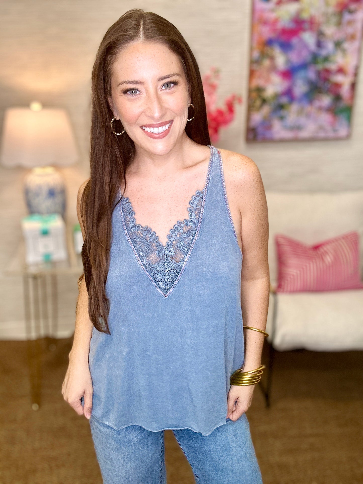 The Lace Inset Tank in 3 Colors
