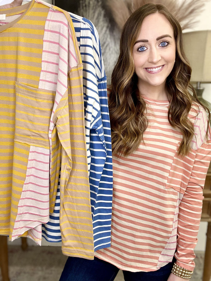 Striped Mixer Top in 3 Colors