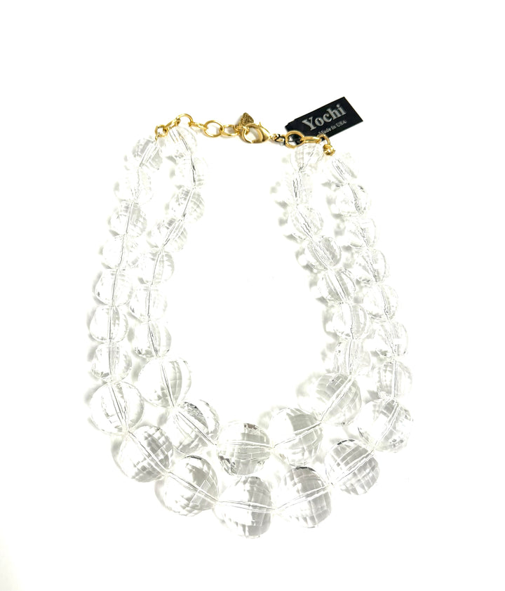 Yochi Clear Double Strand Necklace