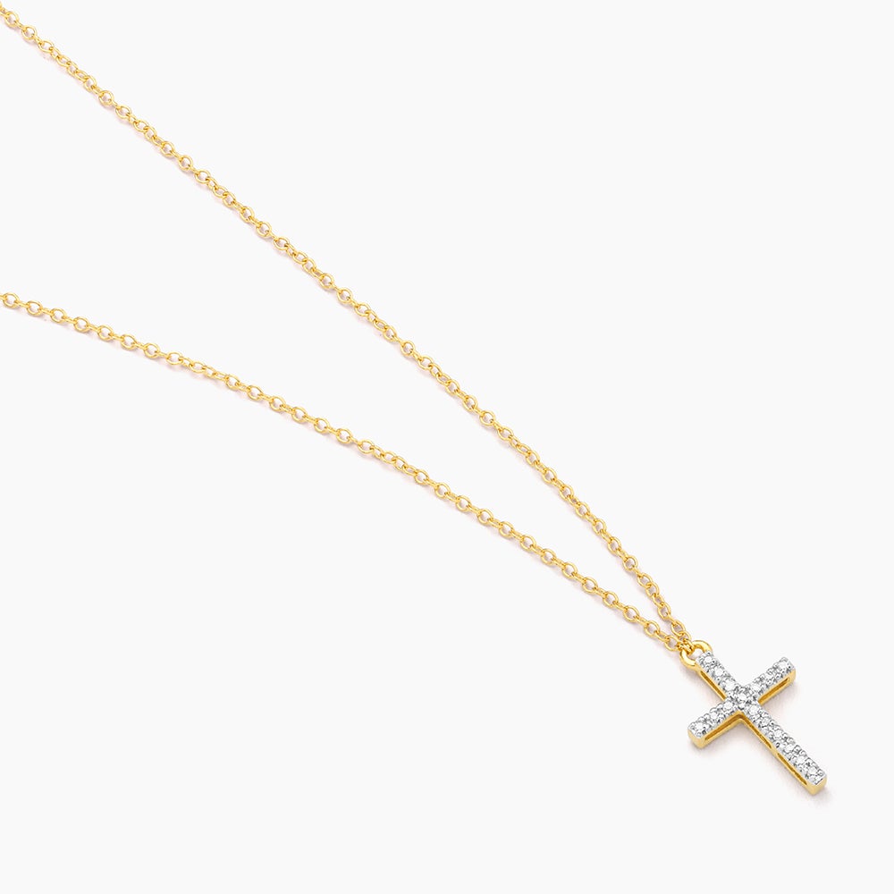 ES Believe Cross Pendant Necklace