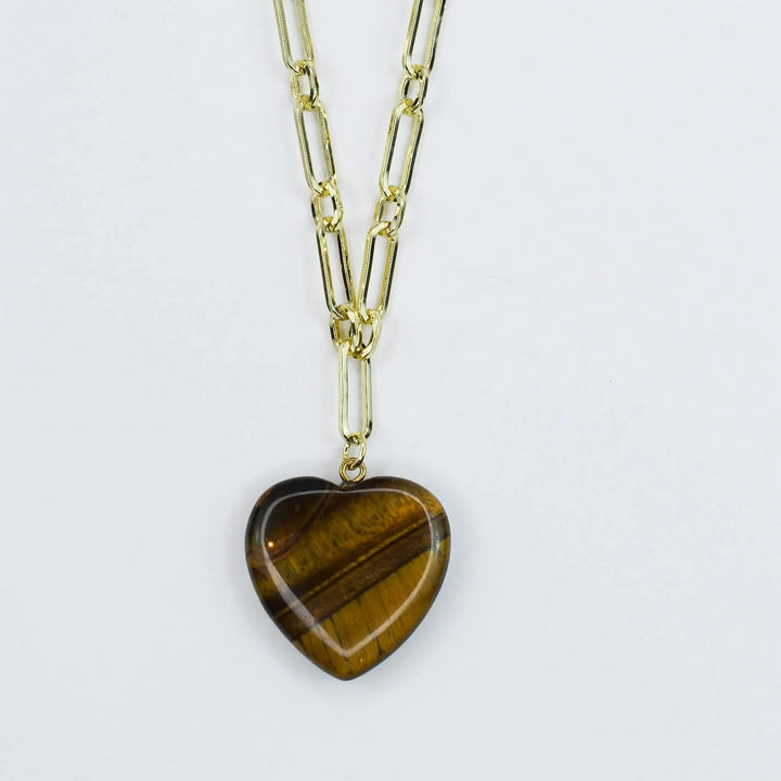 Tiger Eye Heart Necklace