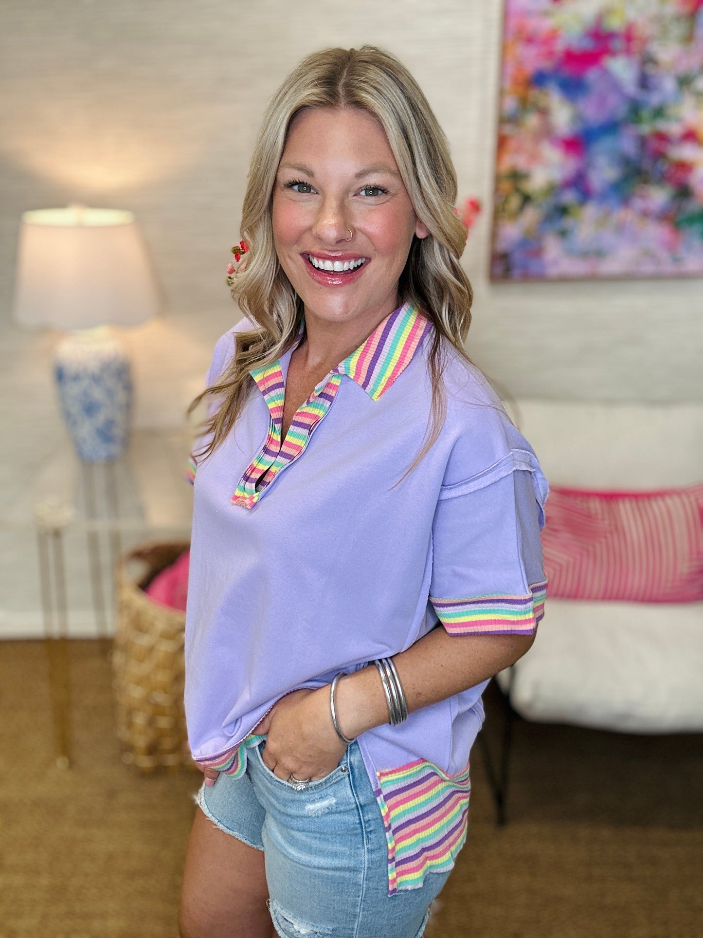 The Lavender Contrast Top
