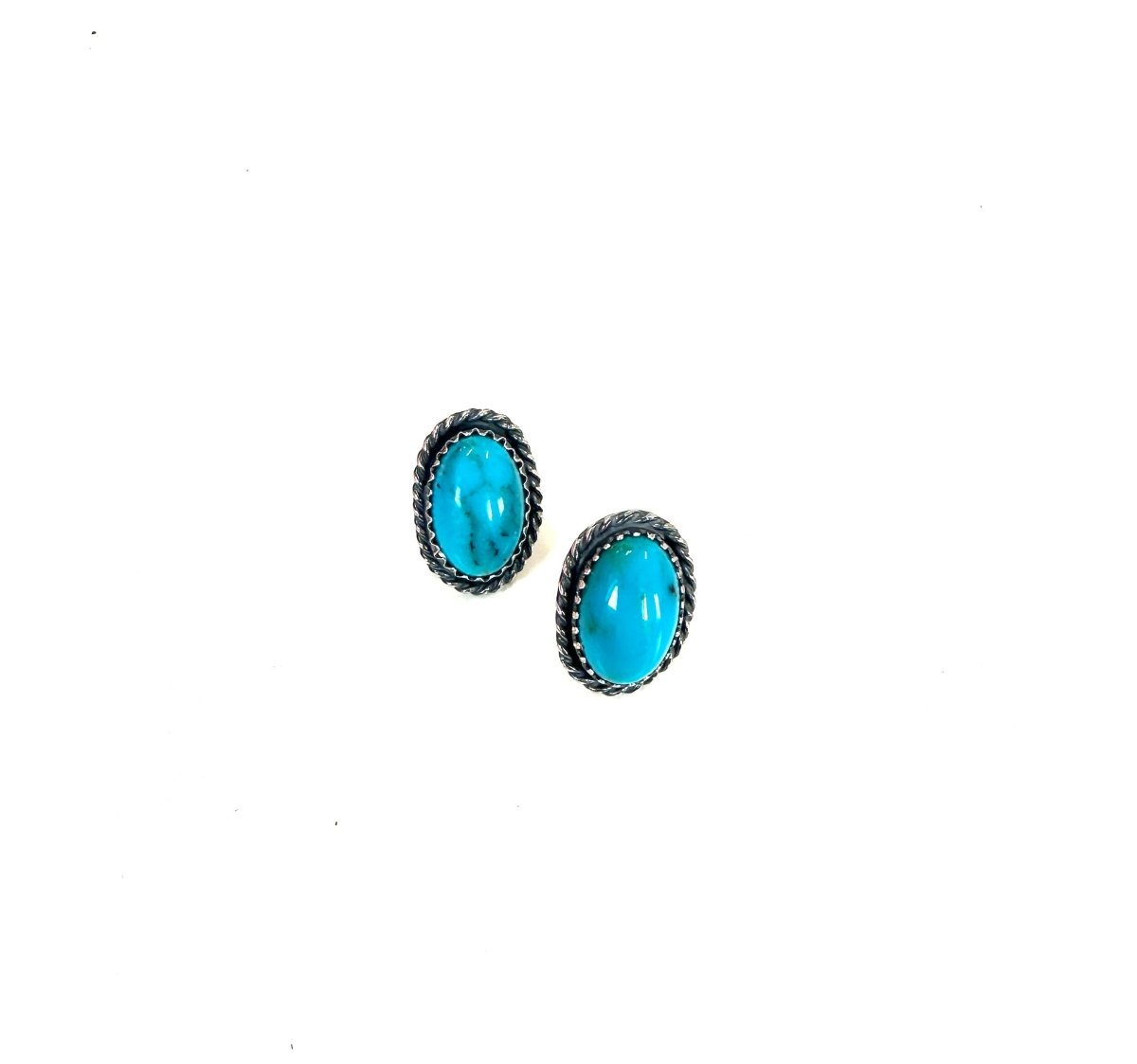 Rita Largo Turquoise and Sterling Oval Studs