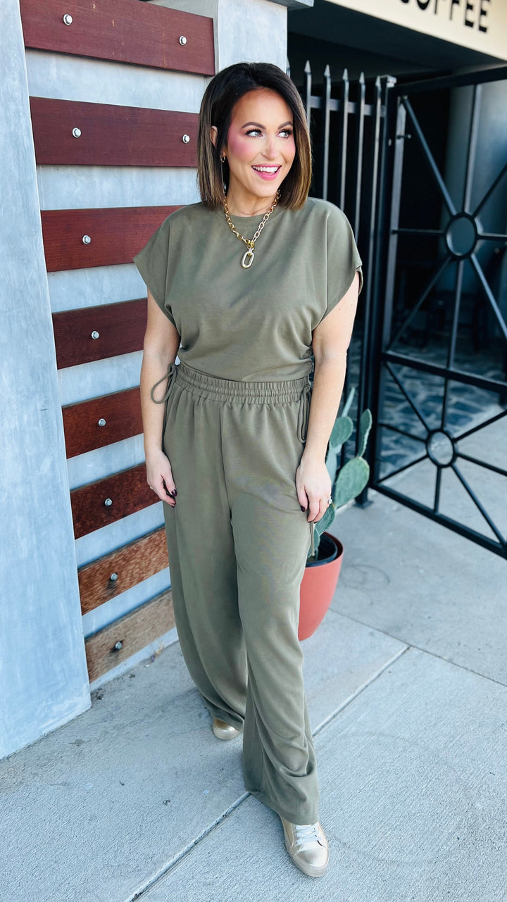 The Mason Tie Pants in Olive