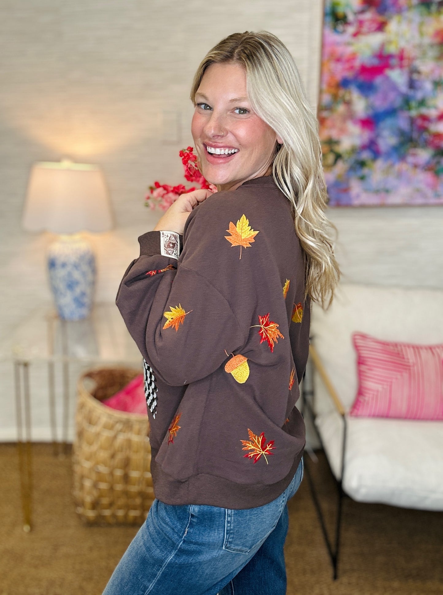 Queen of Sparkles Turkey & Leaves Sweatshirt
