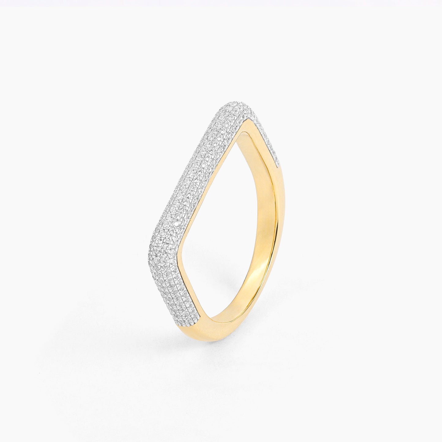ES Curved Diamond Bar Stackable Ring