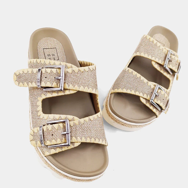 The Gold Woven Laura Sandals