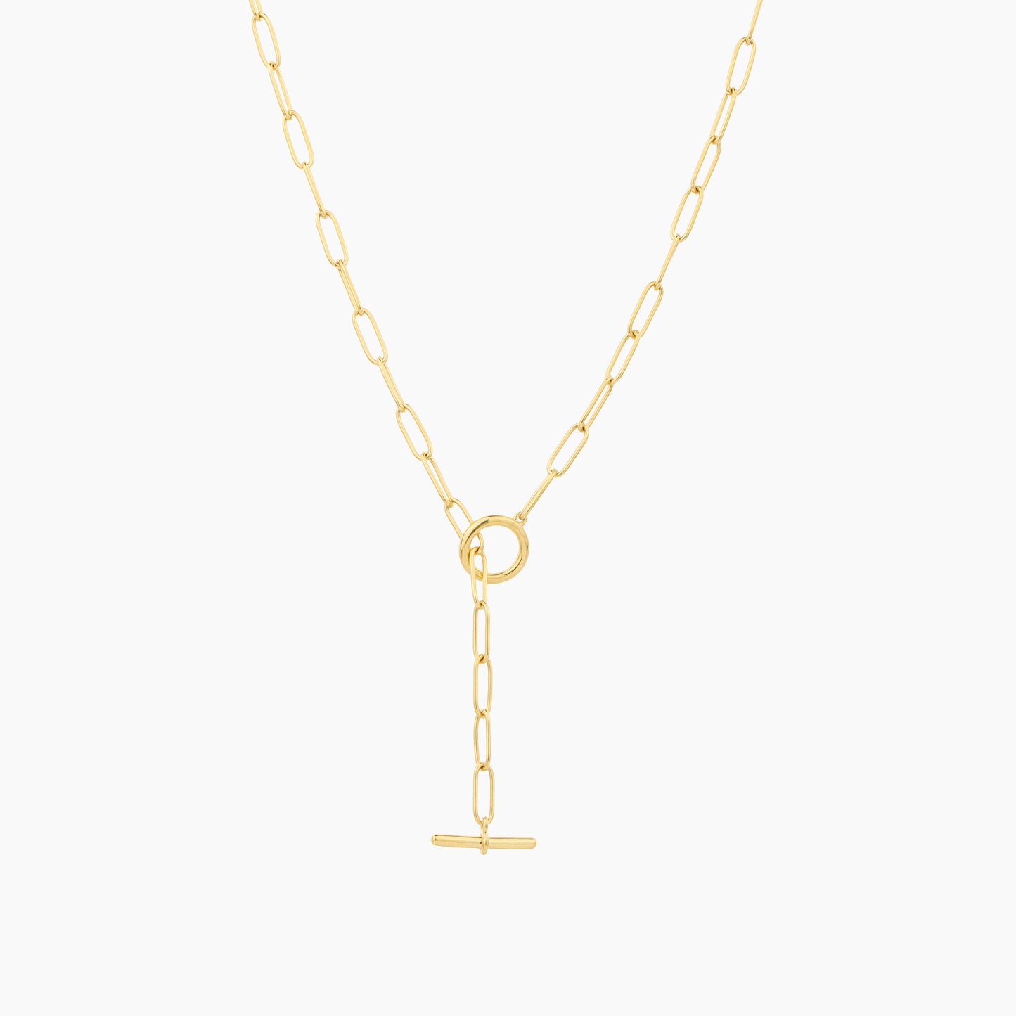 ES T-Bar Paperclip Charm Necklace