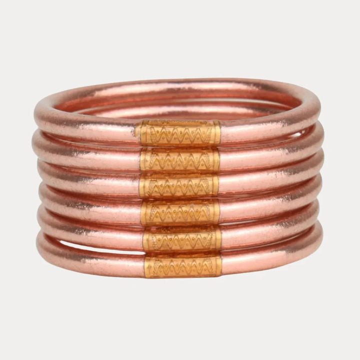 Rose Gold Budha Bangles - Set of 6