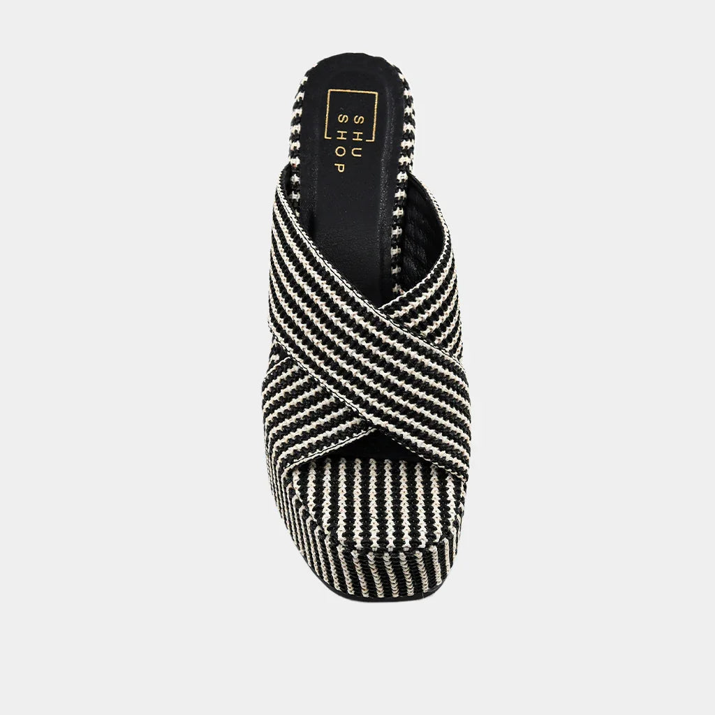 The Black Woven Ludovia Wedges
