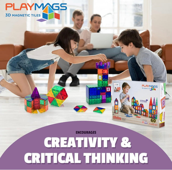 60 Piece Stem Magnetic Building Tiles