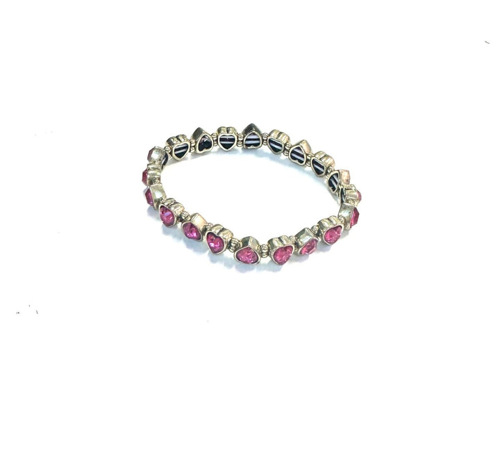 The Pink Sparkle Heart Bracelet