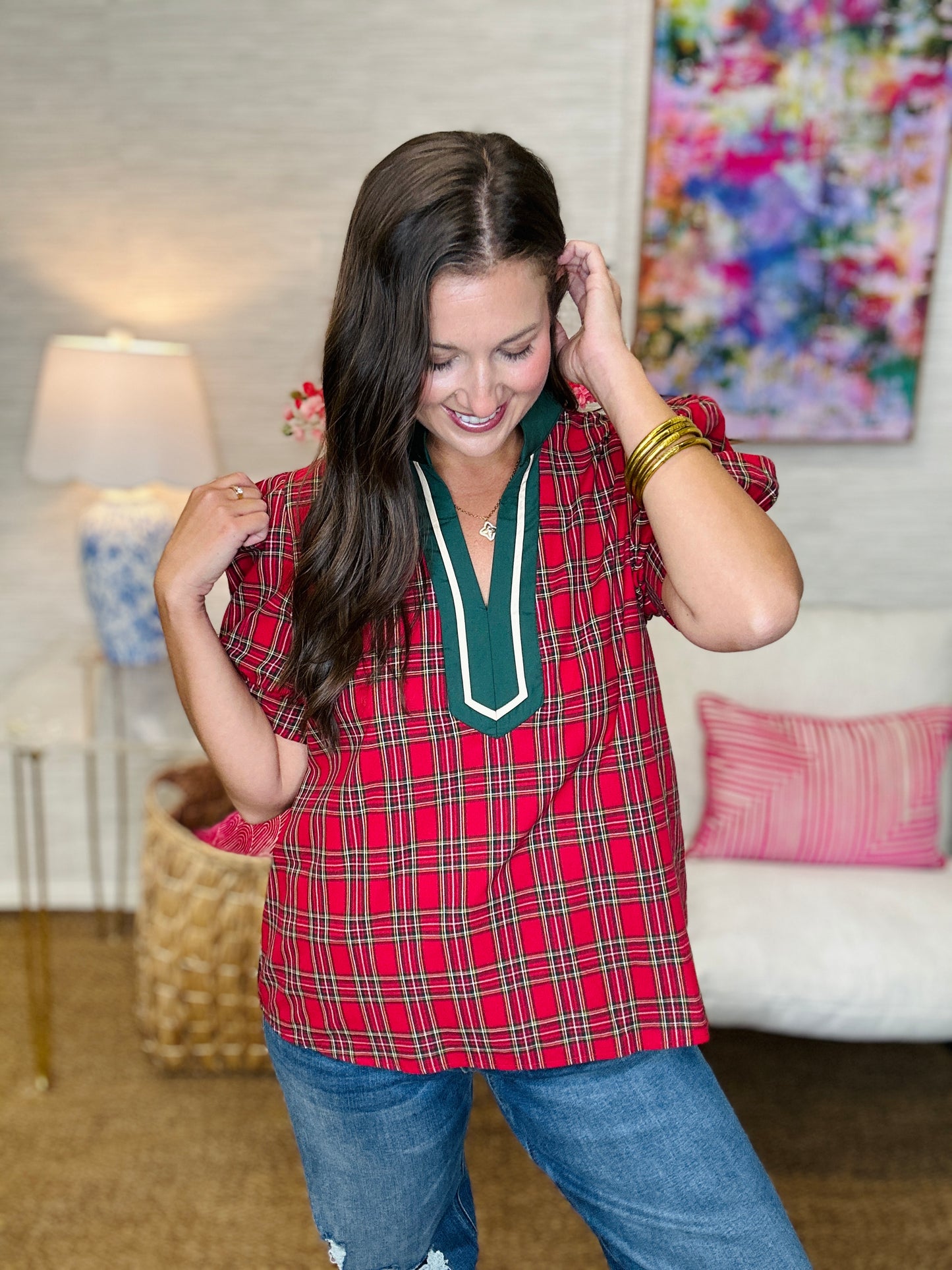 The Hollyhock Top in Red