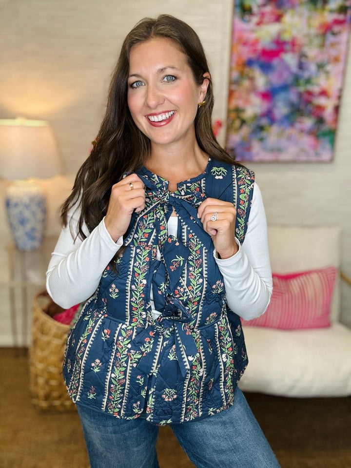 The Navy Quilted Vest